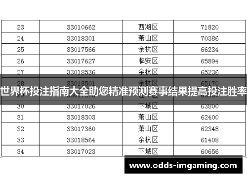 世界杯投注指南大全助您精准预测赛事结果提高投注胜率